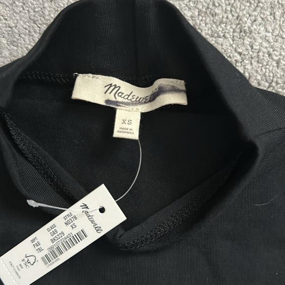 Madewell Funnelneck Cropped Muscle Tee True Black Size XS - Picture 8 of 9